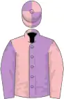 Mauve and pink (halved), reversed sleeves, quartered cap