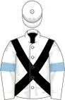 White, black cross belts, light blue armlets