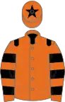 Orange, black epaulets, hooped sleeves and star on cap