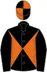 Black and orange diabolo, black sleeves, quartered cap