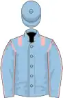 Light blue, pink epaulets and seams on sleeves