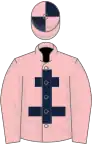 Pink, Dark Blue Cross of Lorraine, quartered cap
