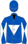 Royal blue, white inverted triangle, diabolo on sleeves