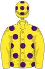 Yellow, purple spots, yellow sleeves