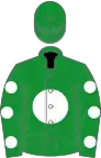Green, white disc and spots on sleeves
