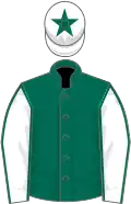 Green with white sleeves, white cap with green star