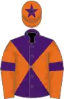 Purple and orange diabolo, orange sleeves, purple armlet, orange cap, purple star