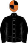 Black, orange and black quartered cap