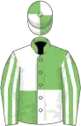Light green and white (quartered), striped sleeves