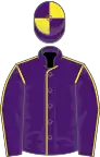 Purple, yellow seams, quartered cap