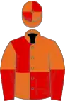 Orange and red (quartered), halved sleeves