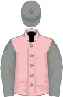 Pink, grey sleeves, grey cap