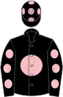 Black, pink disc, spots on sleeves and cap