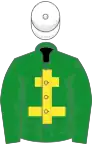 Green, yellow cross of lorraine, white cap