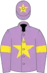 Mauve, yellow star, armlets and star on cap