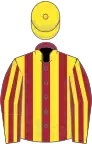 MAROON and YELLOW STRIPES, yellow cap
