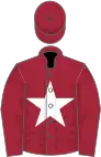 Maroon, white star on body