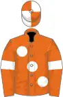 Orange, large white spots and armlets, quartered cap