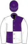 Purple and white quartered, white sleeves, purple cap