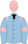 Light blue, pink epaulets, armlets and cap