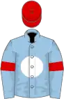 Light blue, white disc, red armlets and cap