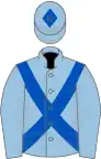 Light blue, royal blue cross-belts and diamond on cap