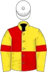 Yellow and Red (quartered), Yellow sleeves, Red armlets, White cap