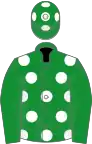 Green, White spots on body and cap