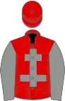 Red, grey cross of lorraine and sleeves, red cap