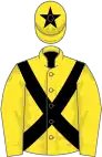 Yellow, black cross belts and star on cap