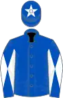 Royal blue, white diabolo on sleeves, star on cap