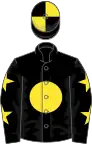 Black, yellow disc, black sleeves, yellow stars, quartered cap