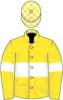 Yellow, White hoop and armlets, White and Yellow check cap