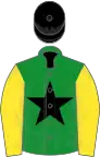Green, black star and cap, yellow sleeves