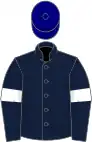 Dark blue, white armlet, navy cap