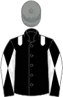 Black, white epaulets, diabolo on sleeves, grey cap