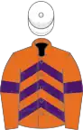 Orange, purple chevrons and armlets, white cap