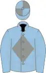 Light blue, grey diamond, quartered cap