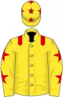 Yellow, red epaulets, red stars on sleeves and cap