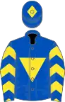 ROYAL BLUE,yellow inverted triangle and chevrons on slvs,blue cap, yellow diamond
