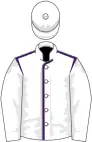 White, purple seams on body