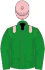 Green, Pink epaulettes and cap