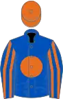 Royal Blue, Orange Disc, Striped Sleeves, Orange cap