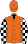 Orange, black and white check sleeves