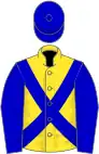 Yellow, blue cross belts, sleeves and cap