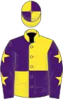 Yellow and purple (quartered), purple sleeves, yellow stars