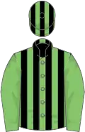 Light green and black stripes, light green sleeves