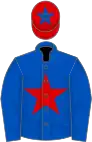 Royal blue, red star, red cap with blue star