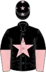 Black, pink star, halved sleeves, pink stars on cap
