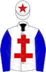 White, red cross of lorraine, blue sleeves, white cap, red star